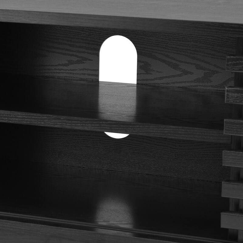 TV Stand for TV Up to 59 Inch, Entertainment Center with Storage Cabinet and Sliding Door