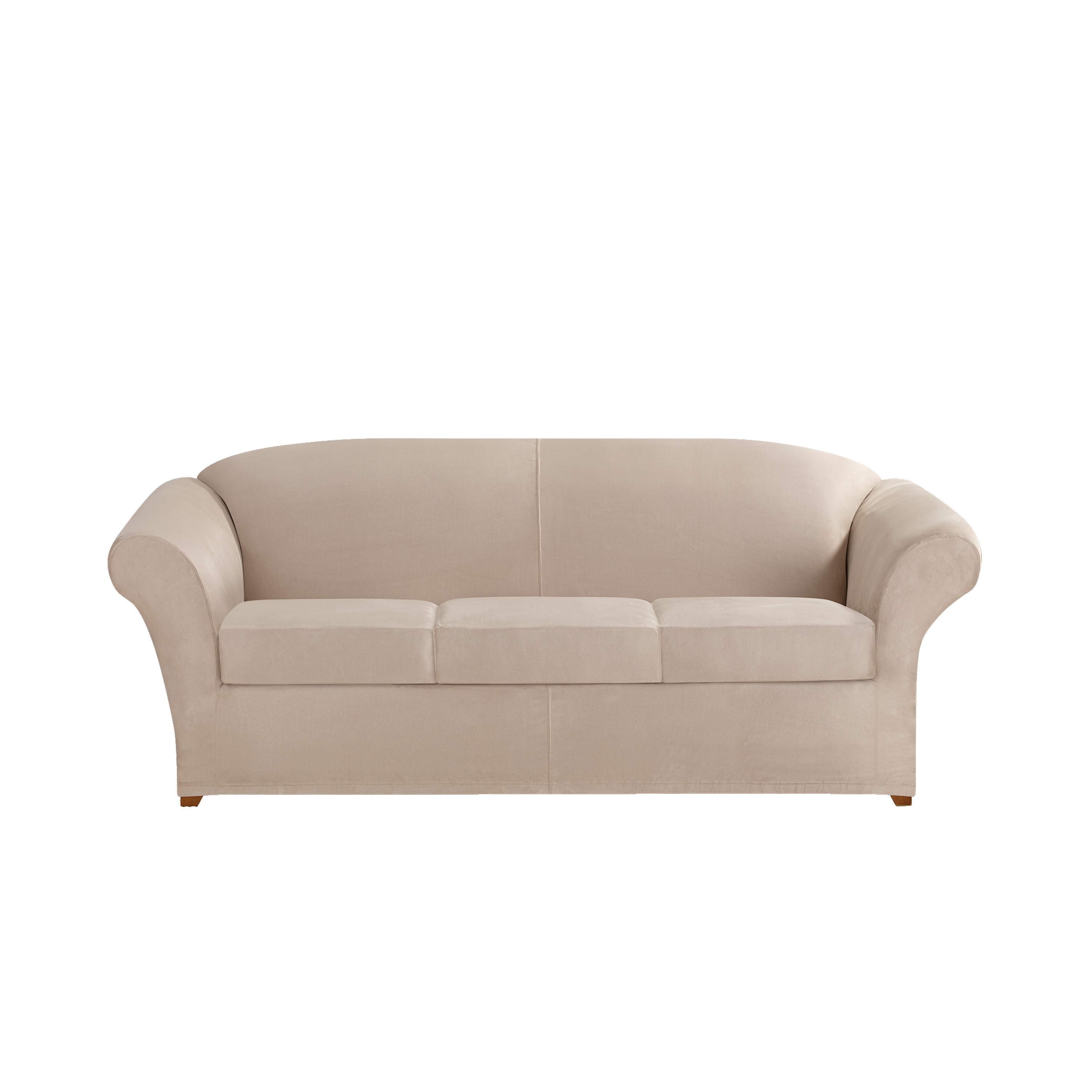 SureFit Ultimate Stretch Suede 4 Piece Sofa Slipcover On Sale