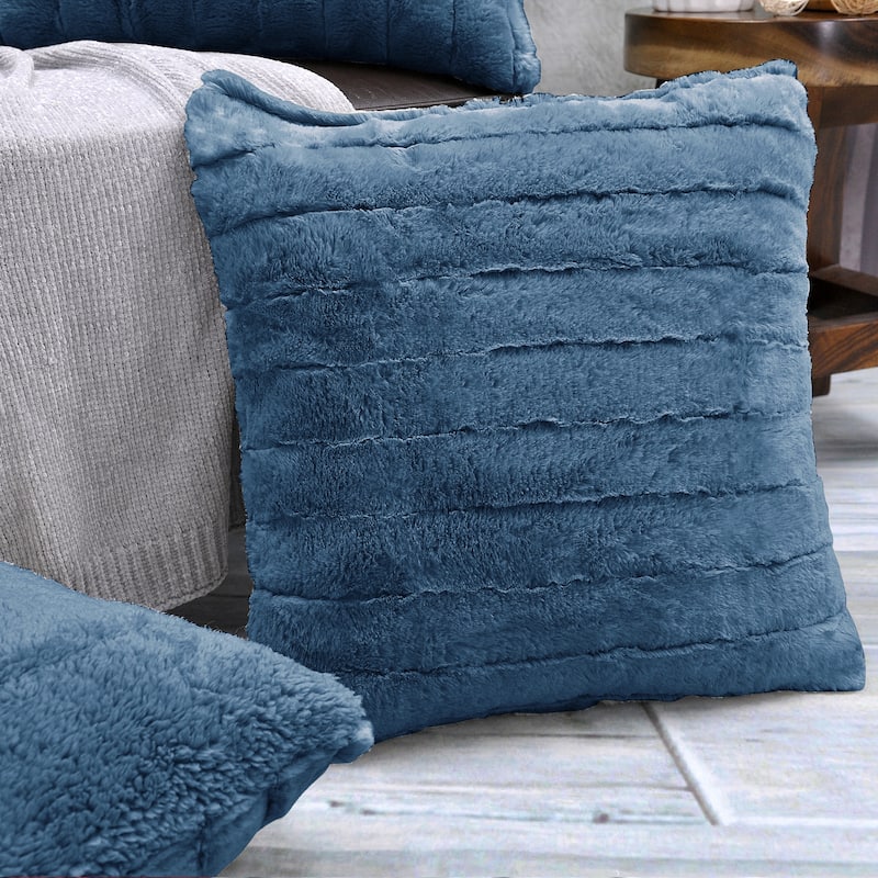 Serenta SuperMink Solid Color Throw Pillow Shell Cushion Cover Set