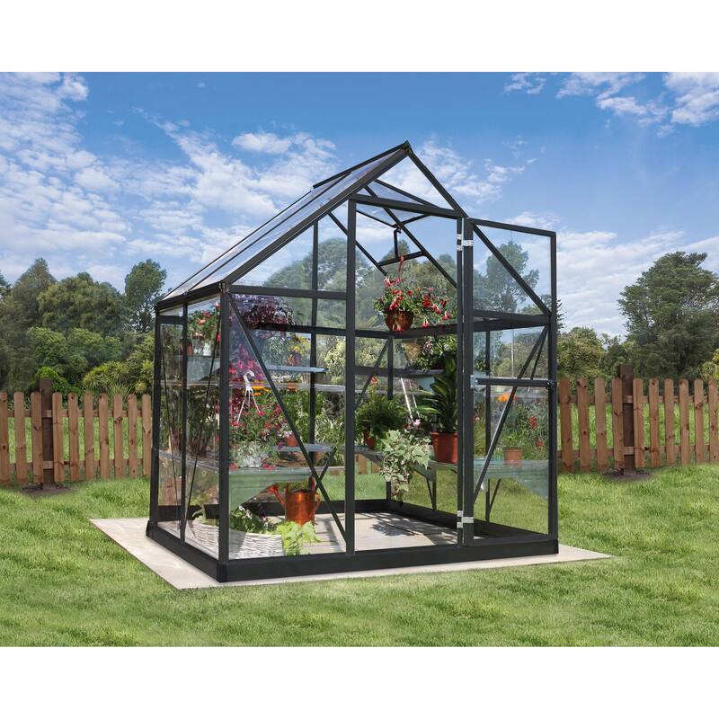 Harmony 6 ft. Silver & Grey /Clear DIY Greenhouse Kit