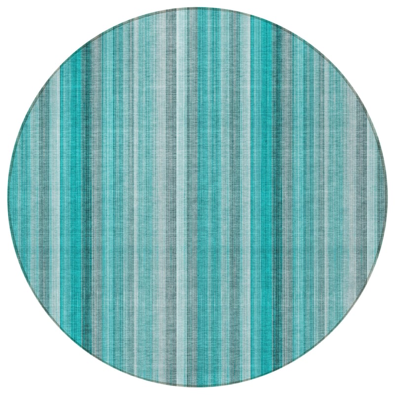 Alrifi Stripe Weather Resistant Blended Style Outdoor Rug