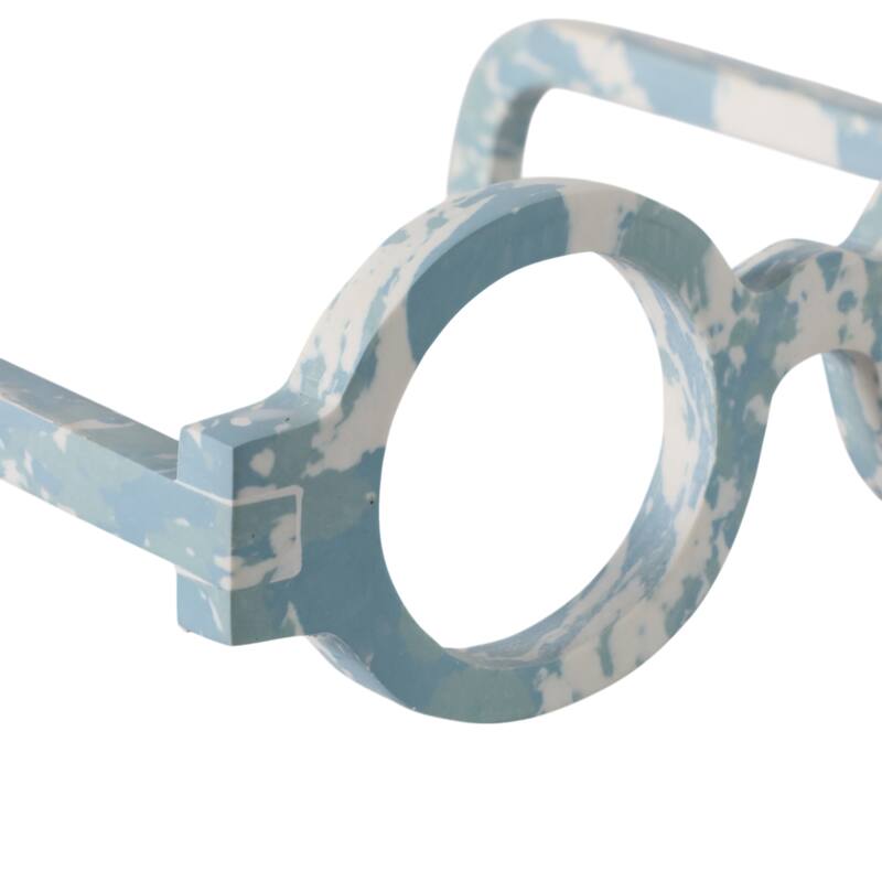 Stone Decorative Object Unique Eyewear Shape with Sculptural Design - 9" x 8" x 3"