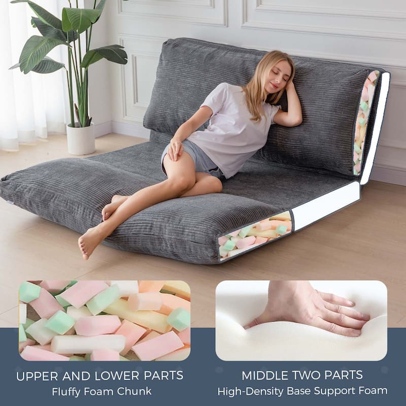Corduroy Bean Bag Folding Sofa Bed