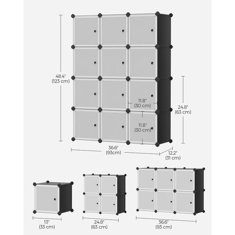 Modern Multi-Cube Storage Rack with Strong ABS Connectors and Secure Door Hooks for Tight Closure