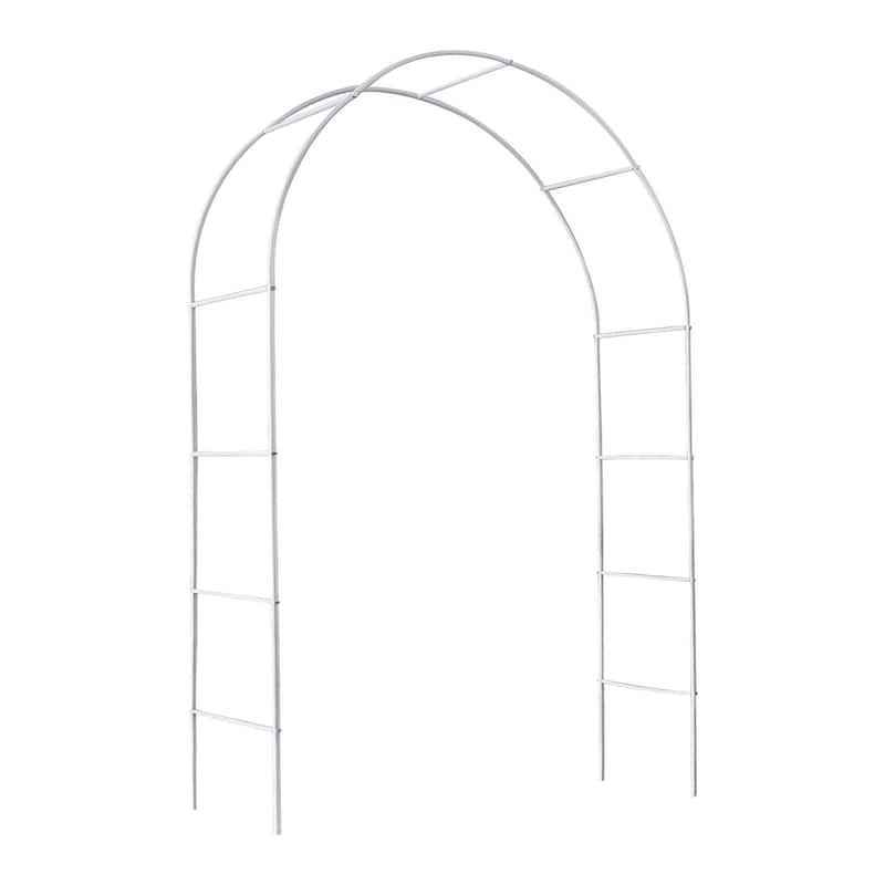 78"H x 45"W Adjustable Metal Garden Arch Trellis - White