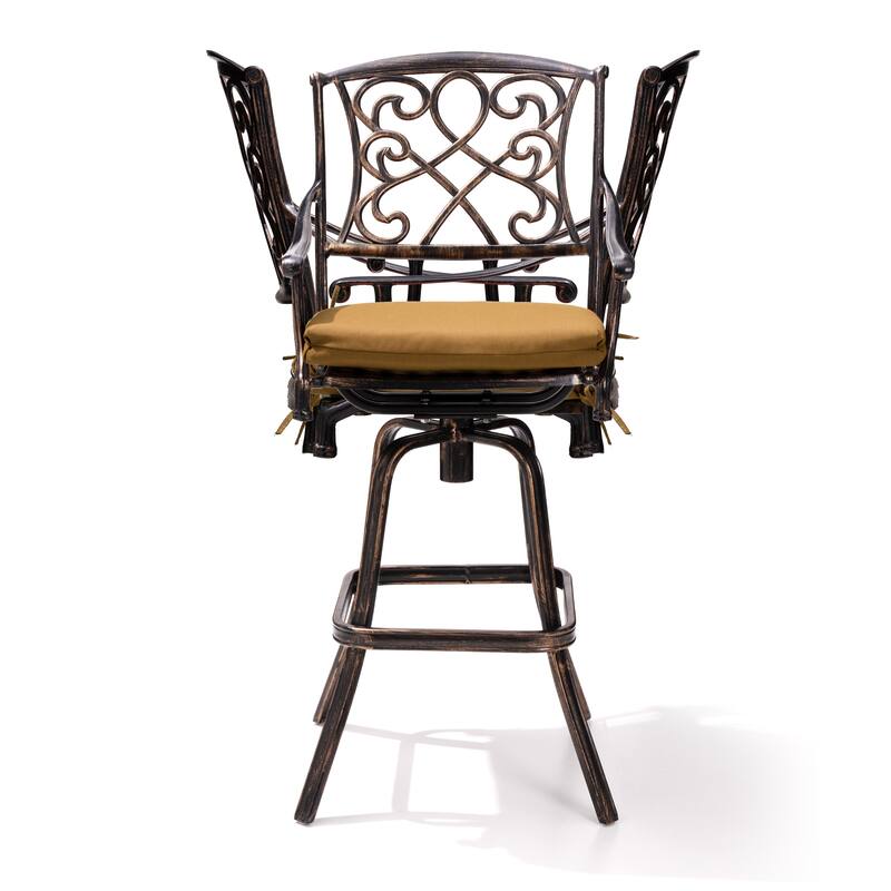 VredHom Outdoor Swivel Bar Stool with Sunbrella Cushion