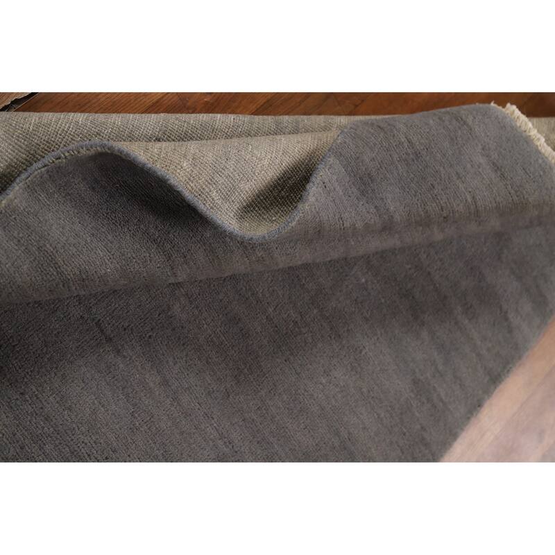 Gray Gabbeh Modern Rug Handmade Wool Carpet - 3'5" x 4'11"