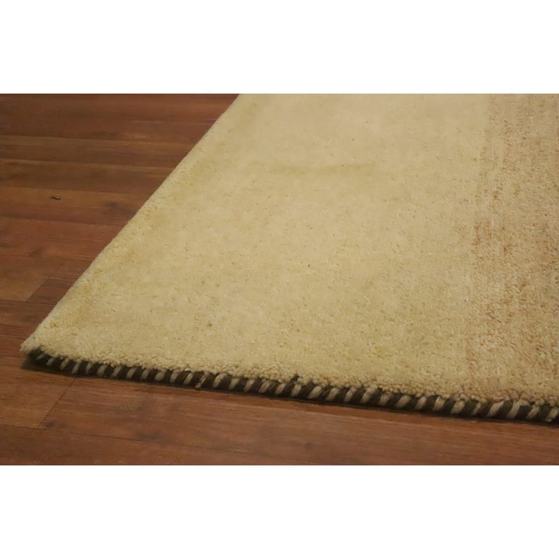 Hand Knotted Oriental 100% Wool Carpet Modern Modern Brown Gabbeh Area Rug - 6' 0'' X 4' 2''