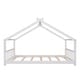 preview thumbnail 3 of 8, Full Size Kids' House-Style Bed with Sturdy Pinewood Frame and Playful Roof Design, White Finish