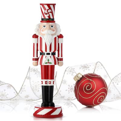 13" Resin Peppermint Nutcracker