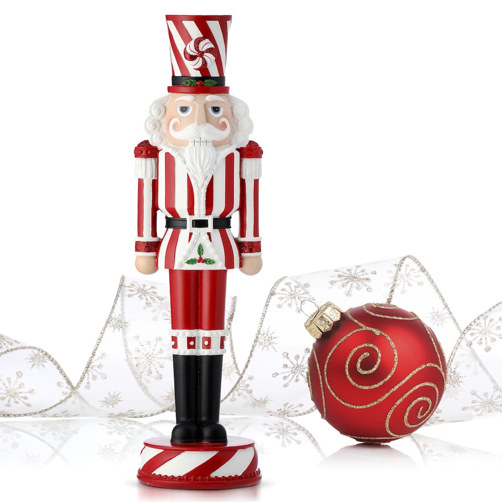 13" Resin Peppermint Nutcracker
