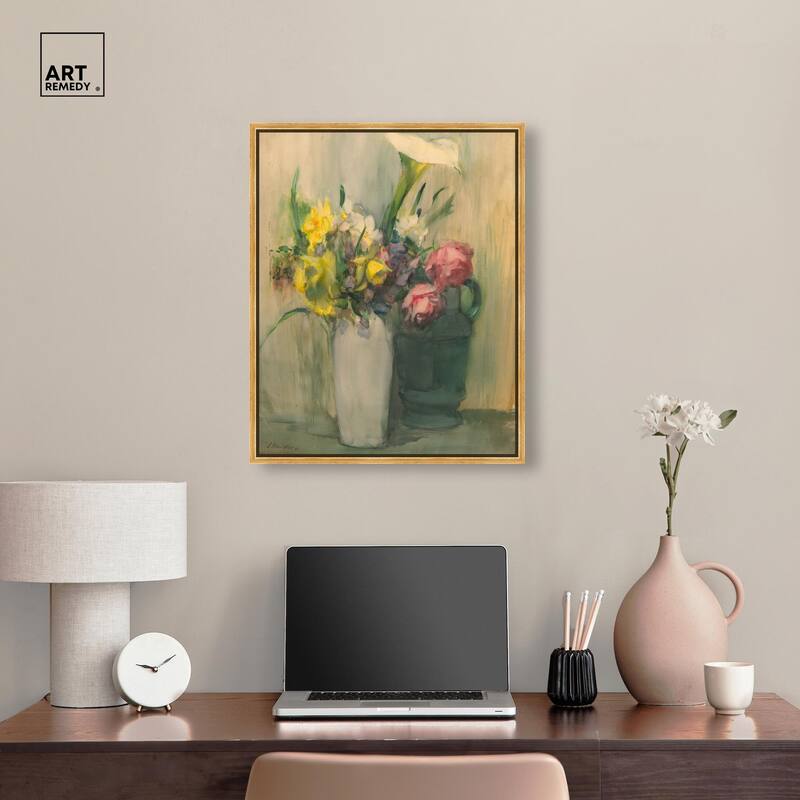 Flowers by Julian Alden Weir Canvas by Art Remedy