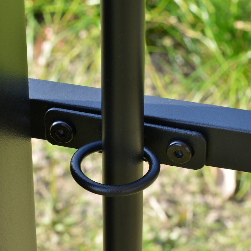 Outsunny 12ft x 10ft Outdoor Retractable Canopy Pergola Steel Frame Patio Pergola Shelter Sun Shade