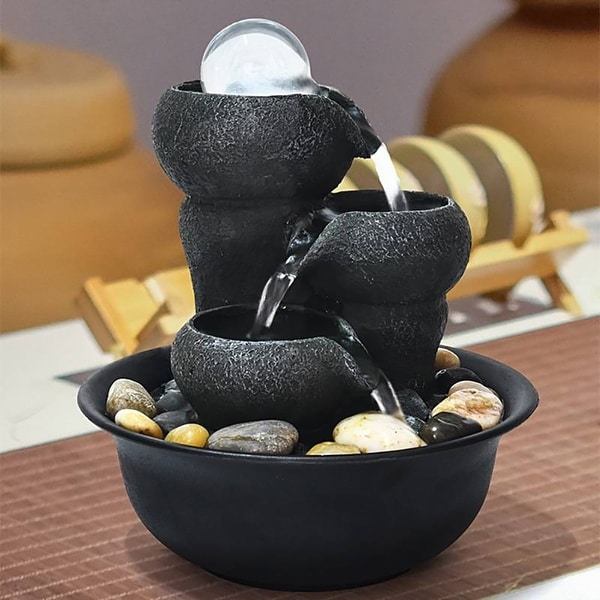 3-Tier Bowls Tabletop Decor Water Fountain