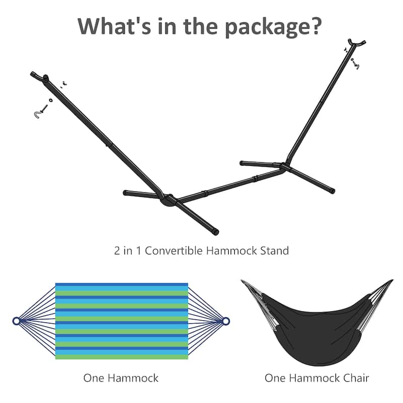 10.7 ft. 2-Person Brazilian-Style hammock with Stand - Convertible