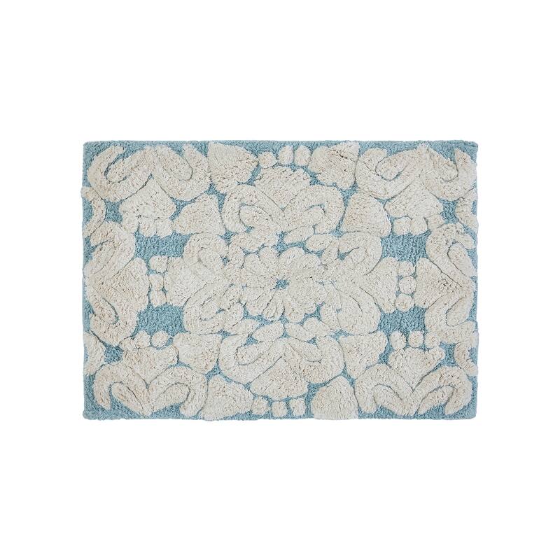 Better Trends 100% Cotton Soft & Super Absorbent Bathroom Rugs - Medallion Collection Non-Skid Latex Machine Washable Bath Mats