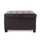 preview thumbnail 38 of 51, Veronica Contemporary Tufted Leather Storage Ottoman by Christopher Knight Home