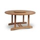 preview thumbnail 2 of 1, Ambre 59 inch Dia Round Teak Outdoor Dining Table with Lazy Susan - 59 x 29.5 x 59 Honey