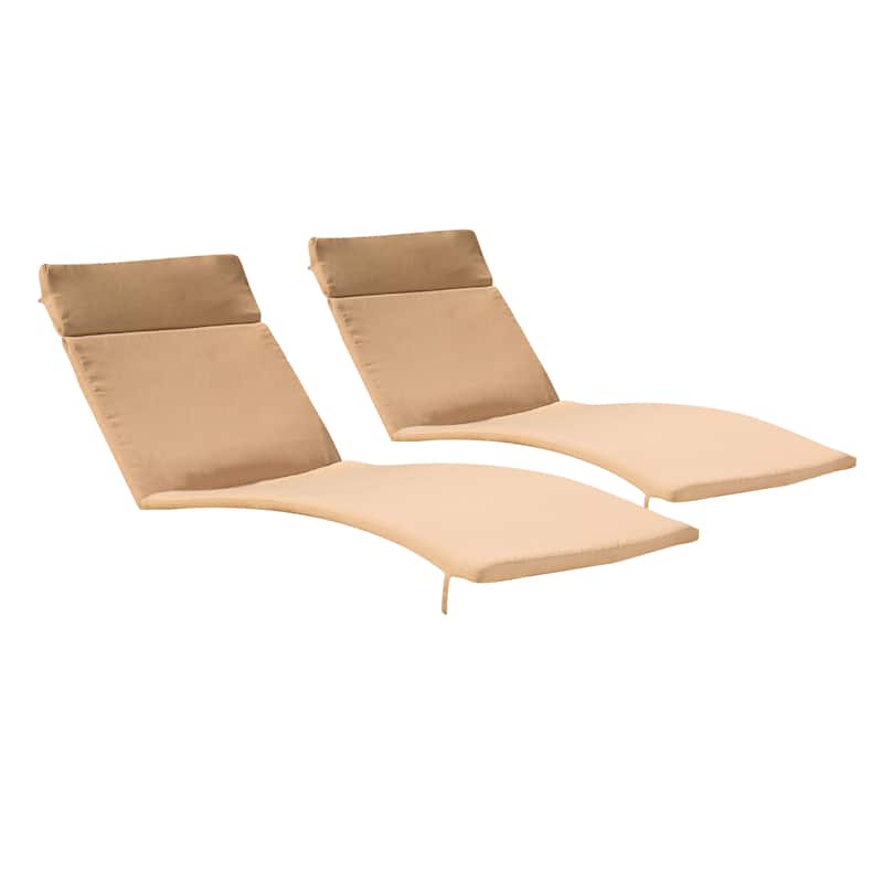 Salem Outdoor Cushion Set for Chaise Lounge - Cushions only (Set of 2) by Christopher Knight Home. - 79.25"L x 27.50"W x 1.50"H - Caramel