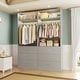 preview thumbnail 3 of 76, Kyrvo Freestanding Closet System with 3 Wooden Drawers ＆ Hanging Rod ＆ Storage Shelf, Modular Walk-in Closet Organizer Wardrobe