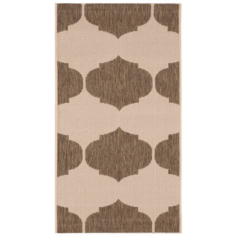 SAFAVIEH Courtyard Abeda Indoor/ Outdoor Waterproof Patio Backyard Rug - 2' x 3'7" - Beige/Brown