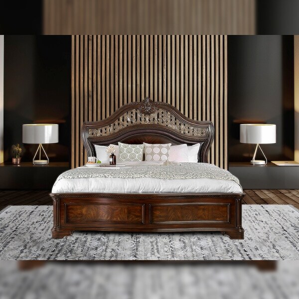 Hudson Queen Bed in Brown Cherry Finish - Bed Bath & Beyond - 36990682