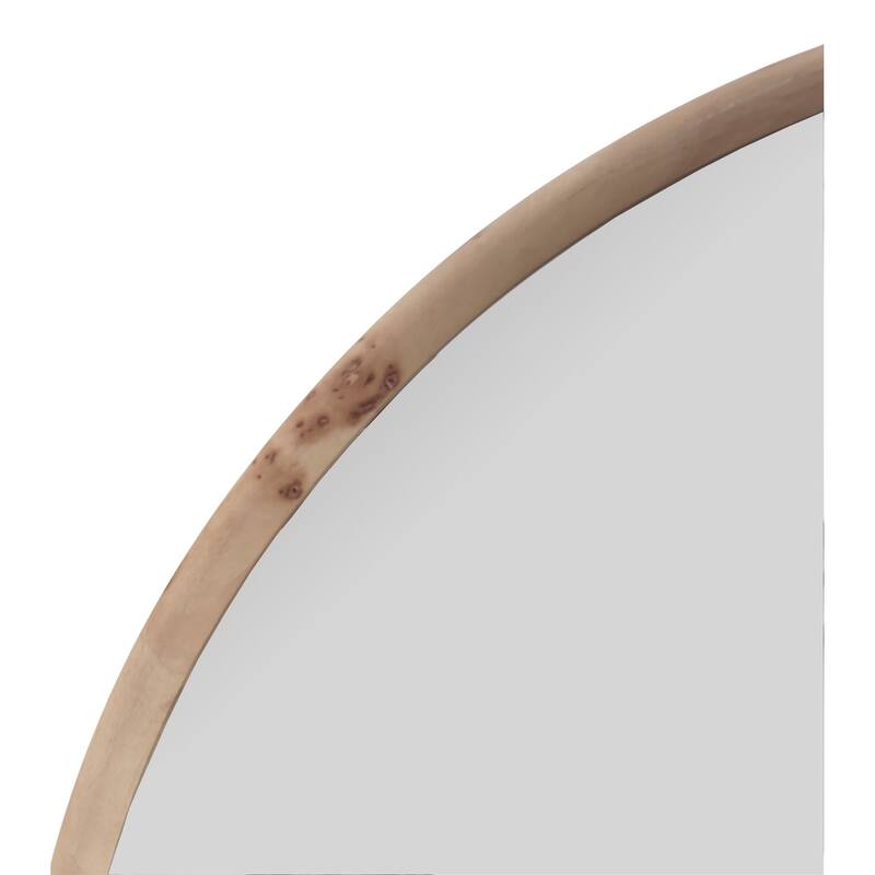 Burled Round Mirror - 30H x 30W x 1D