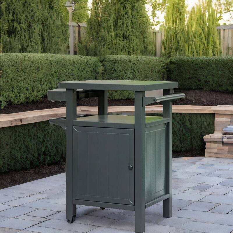 Grill Carts Outdoor with Storage and Wheels,Portable Table and Cabinet