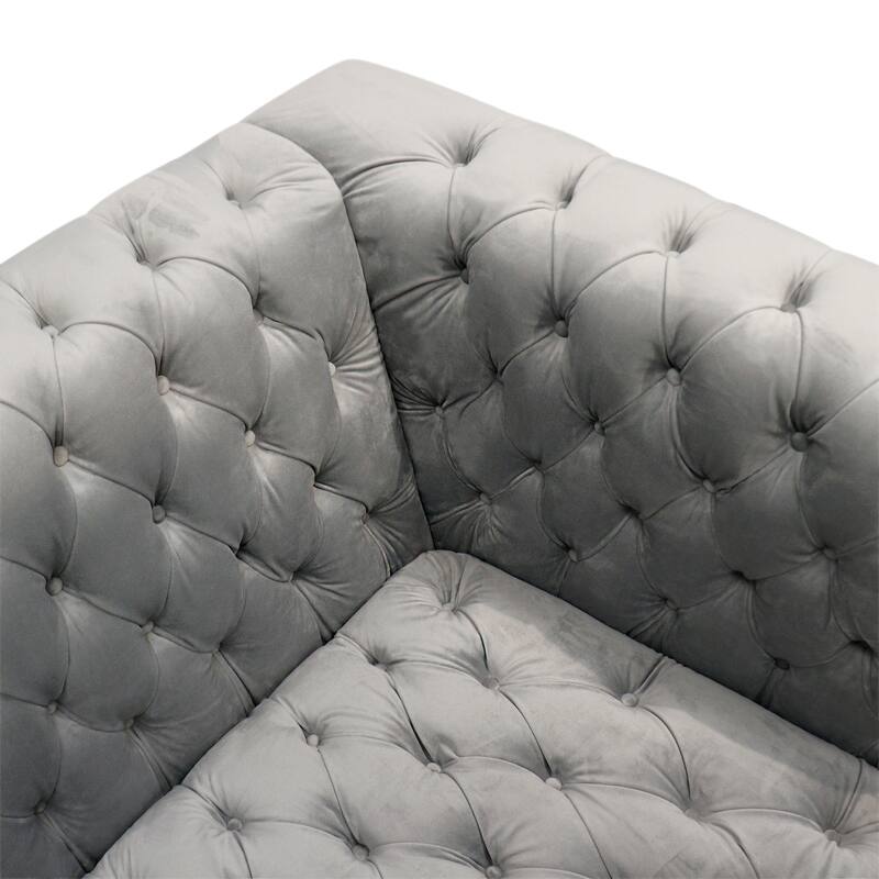 Pasargad Home Vicenza Velvet Tufted Sofa - L89.37"XD36.22"XH30"