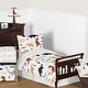 preview thumbnail 1 of 4, Mod Dino Boy Girl 5pc Toddler Comforter Set - Orange Tan Rust Taupe Mustard Yellow Beige Brown Black Modern Dinosaur Boho Arrow
