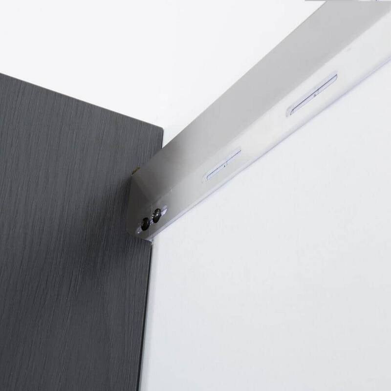 Asti Garage Wall Storage Cabinet, 32 Inch, 2 Wide Doors, Gray Metallic