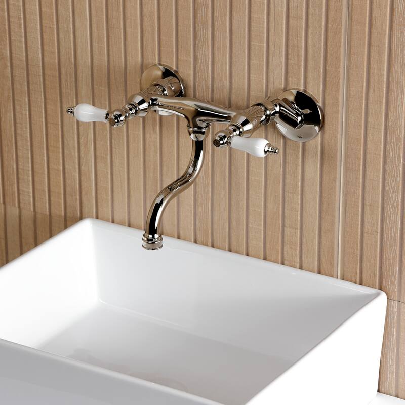 Kingston Brass Kingston Two-Handle 2-Hole Wall Mount Bathroom Faucet