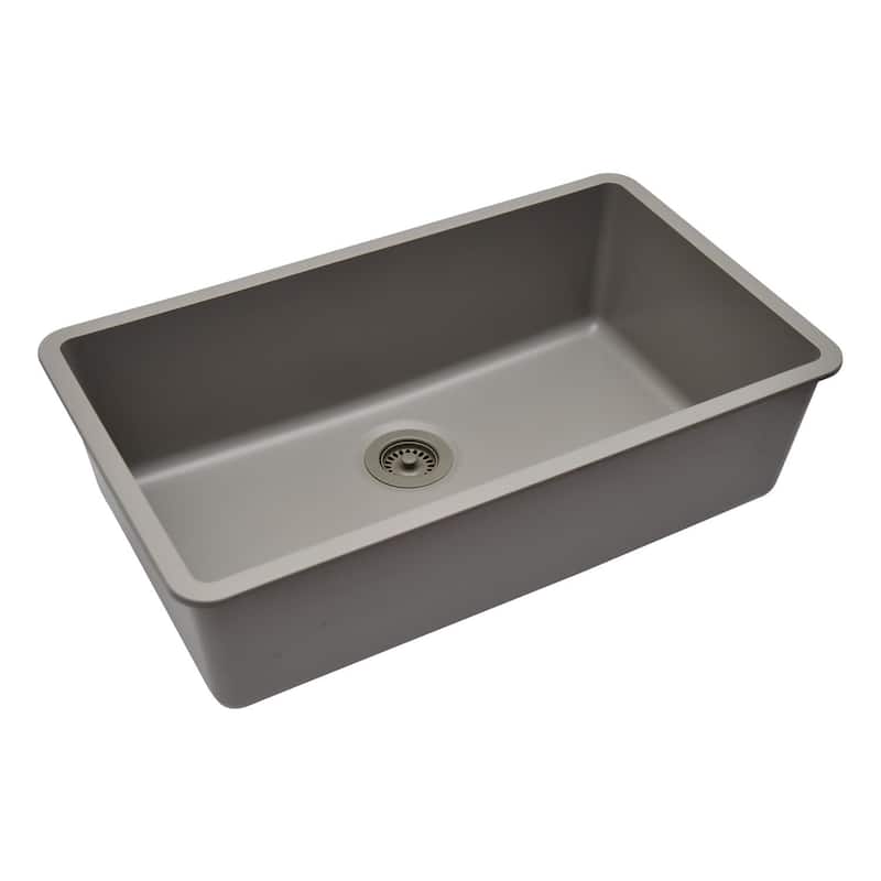 Lexicon Drop-In Quartz 32 Inch Single Bowl Kitchen Sink Kit - 32"x19"