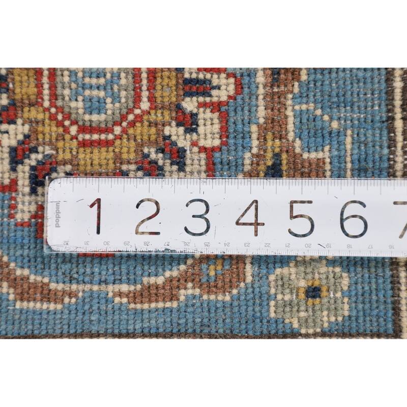 Light Blue Kazak Runner Rug Hand-Knotted Wool Carpet - 2'1" x 5'8"