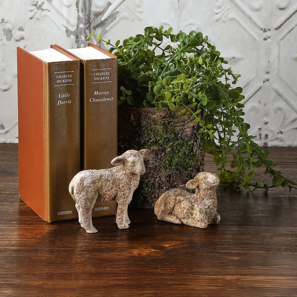 3.5" Resin Mossed Sheep Set of 2