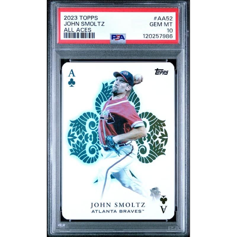 John Smoltz 2023 Topps All Aces Baseball Card #AA52 Graded PSA 10 Cert # 120257986 - 8' x 11'