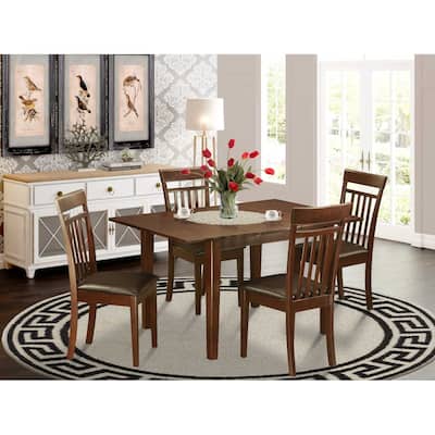 Small Space Dinette Set - 7 Piece Dining Table & Chairs - Solid Wood Kitchen Table Set
