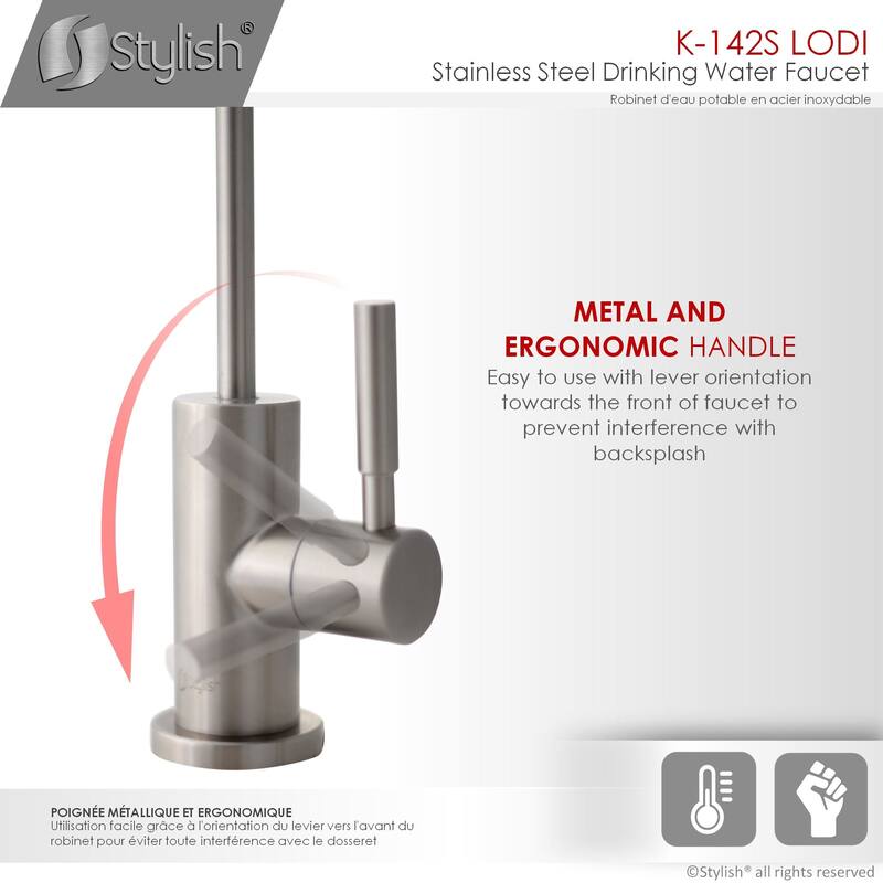 STYLISH Pull Dow Kitchen Faucet + Water Tap - Stainless Steel Finish