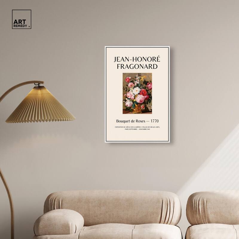 Roses in a Golden Vase Canvas by Art Remedy