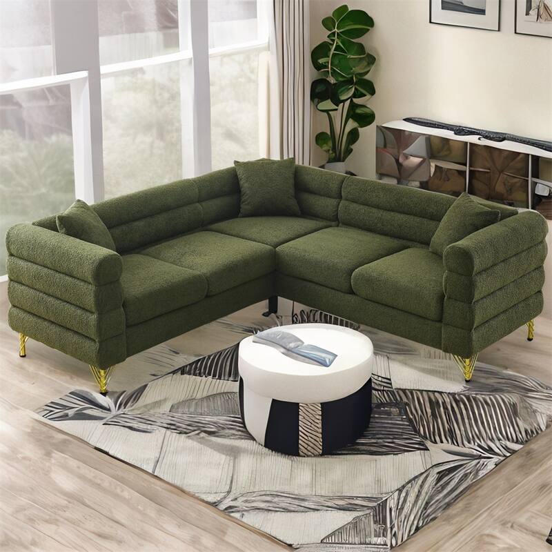 81.5-Inch Oversized Corner L-Shaped Sectional Sofa with 3 Cushions
