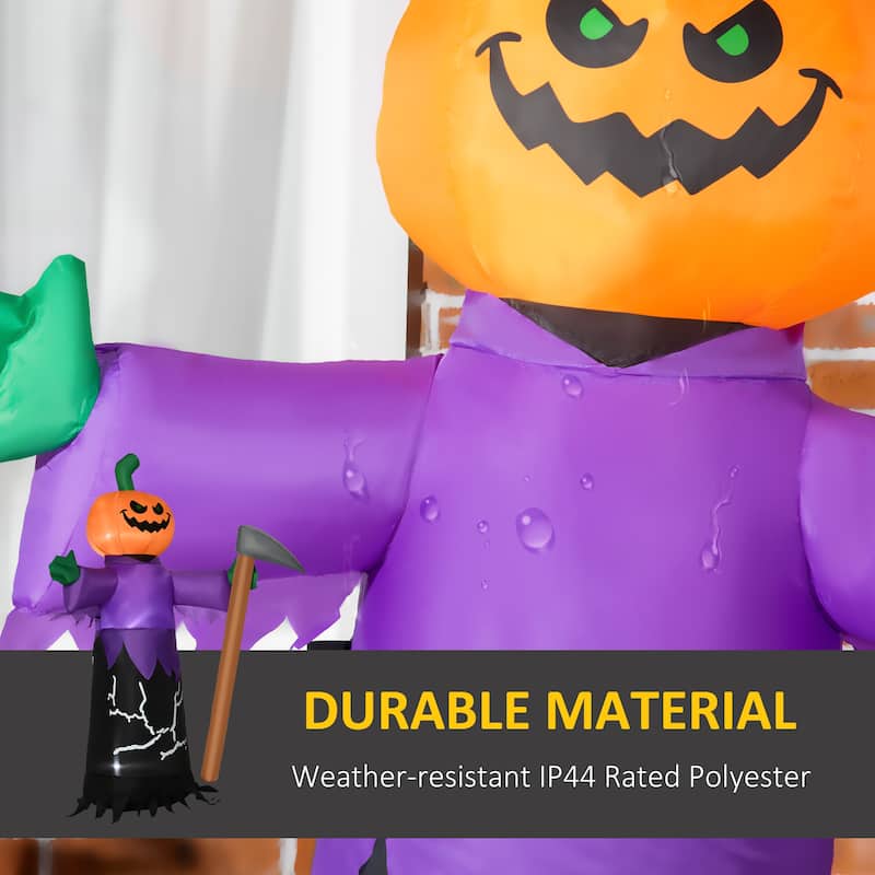 Outsunny 5 ft. Outdoor Light-Up Pumpkin Inflatable Halloween Decoration