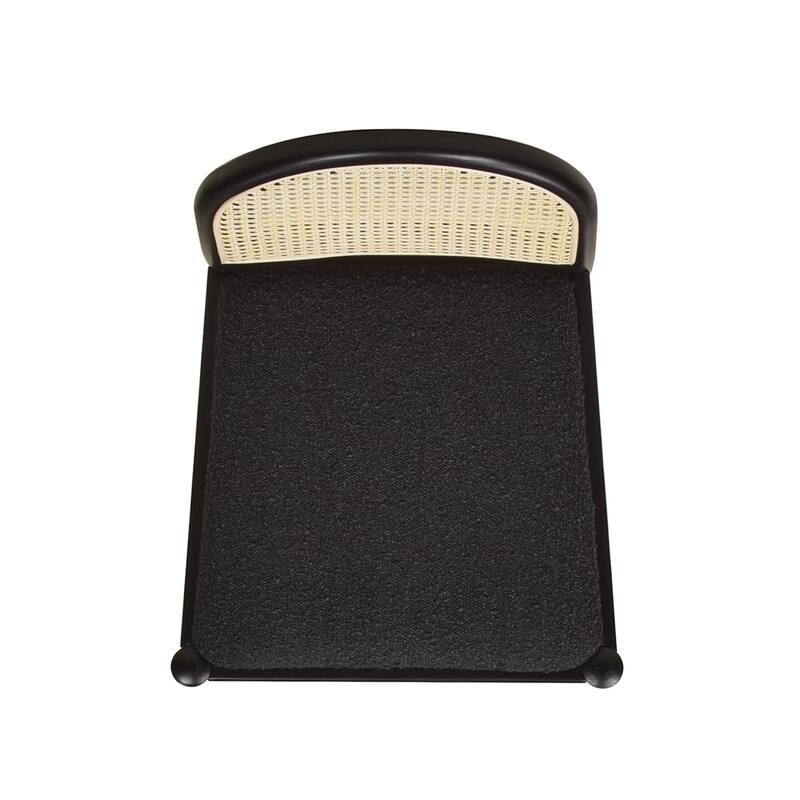 Curved Back Cane Rattan Counter Stool Set