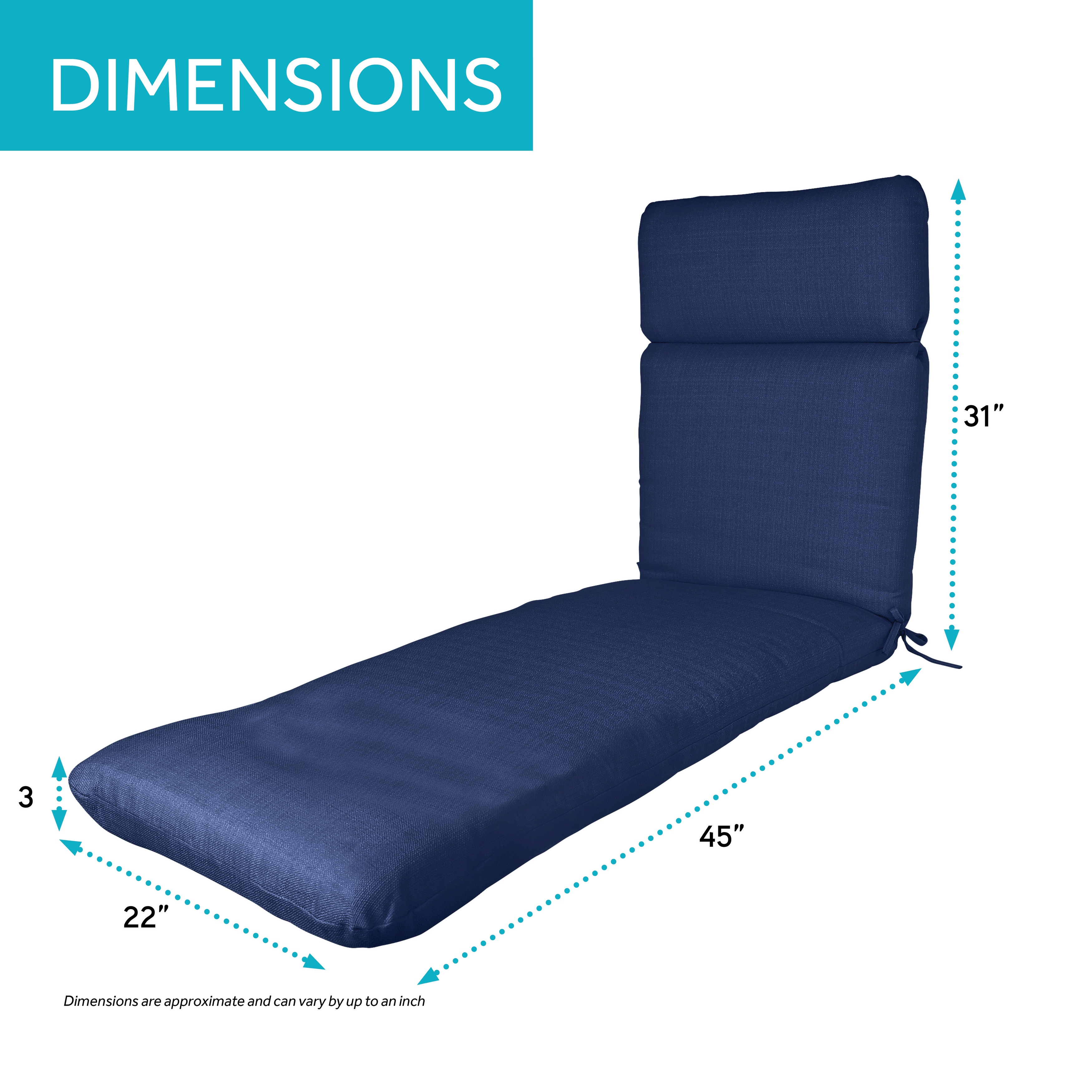 Outdoor Indoor Chaise Lounge Chair Cushion for Patio Furniture 22 x 76 x 3 Bed Bath Beyond 33827341