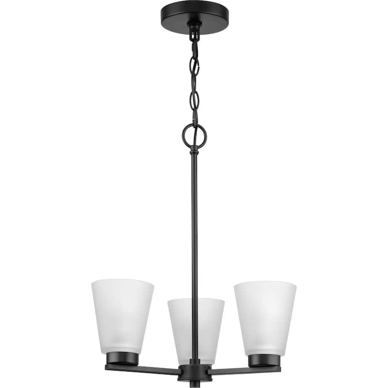 Tanner Collection Three-Light Matte Black Transitional Chandelier - 16.62 in x 16.62 in x 21.5 in