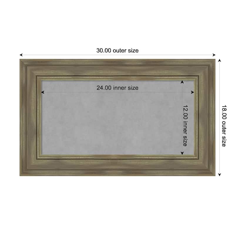 Amanti Art Alexandria Greywash Framed Magnetic Board - Board Size 24x12