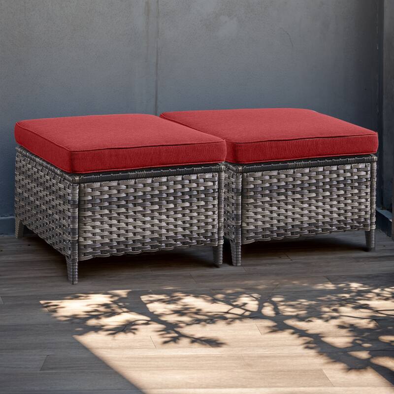 Pocassy Outdoor Patio Chairs with Ottomans Set of 4