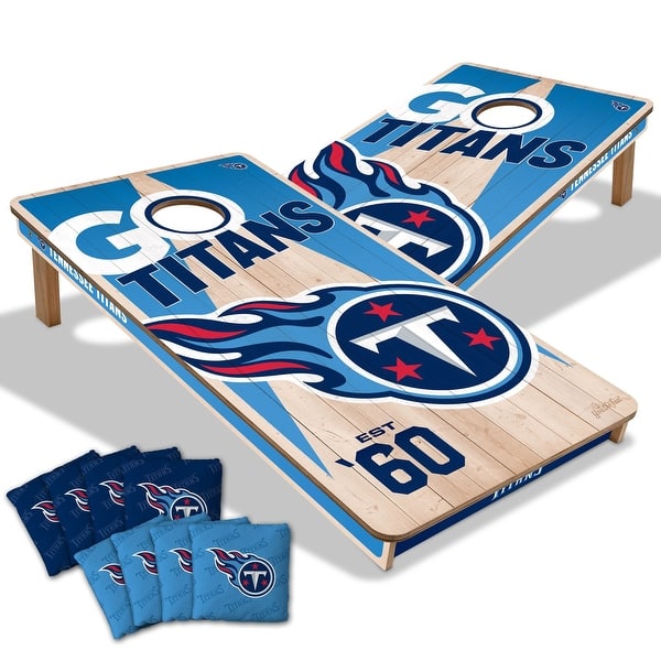 slide 2 of 7, Tennessee Titans NFL 2x4 Cornhole Board Set Include Carrying Case