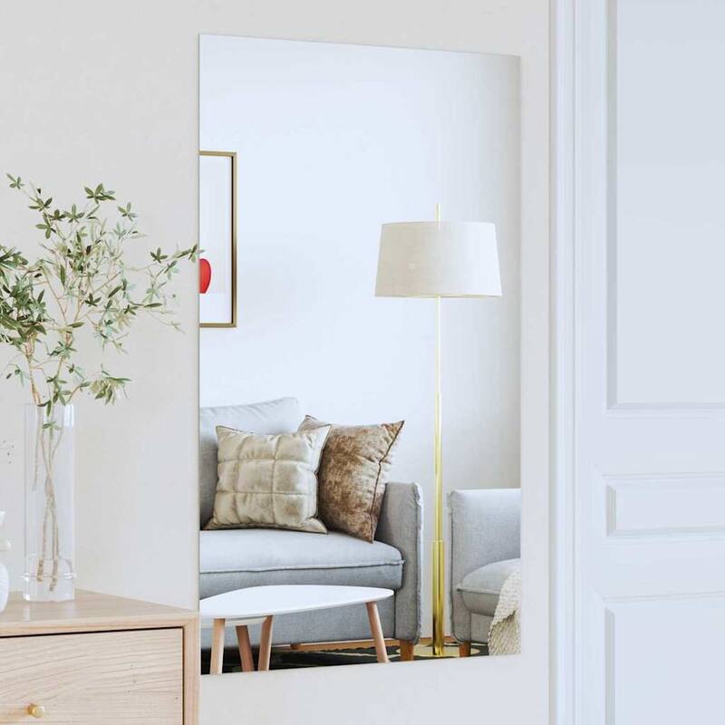 vidaXL Wall Mirror Square 15.75 x 15.75 in Tempered Glass - 39.37 x 23.62 in