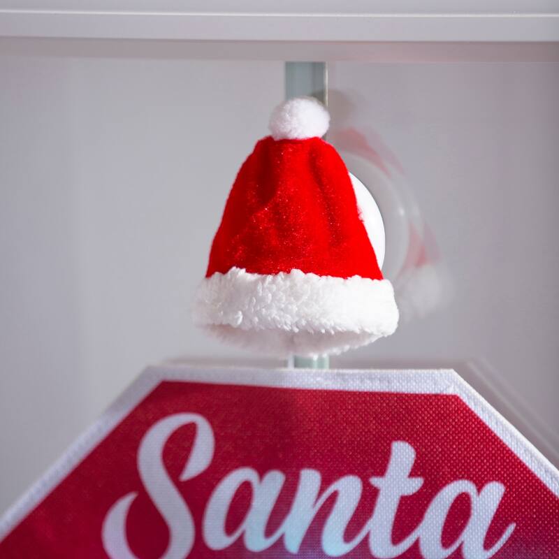 Classic Santa Stop Here LED Window Decor