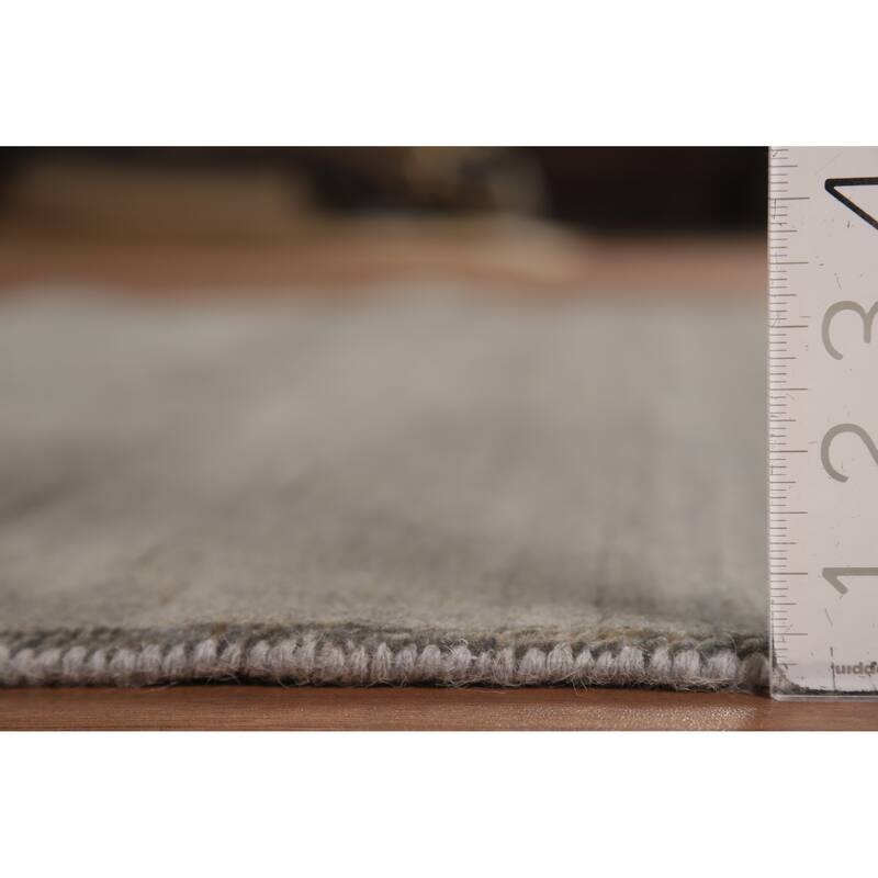 Modern Gabbeh Oriental Rug Handmade Grey Wool Carpet - 4'10"x 6'10"